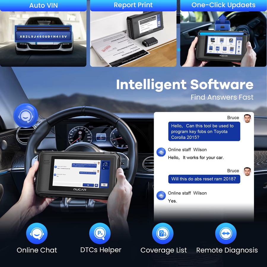 MUCAR VO6 OBD2 Auto-Diagnosegerät in Schwarz mit 28 Reset-Funktionen für Vollsystem-Scan, ABS und Motor sowie lebenslangen kostenlosen Updates - Bild 5
