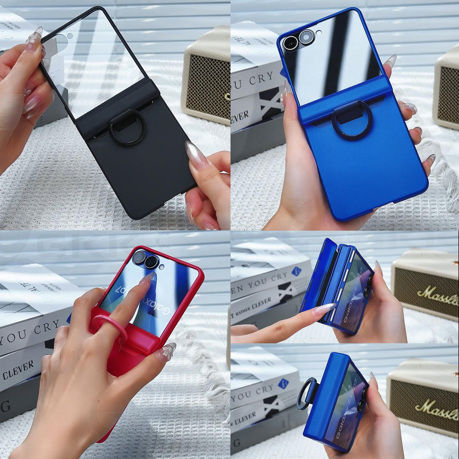 Samsung Galaxy Z Flip 7 Hülle mit magnetischem Scharnier-Ringhalter und Schutz für den äußeren Bildschirm in Hellgrün - Bild 4