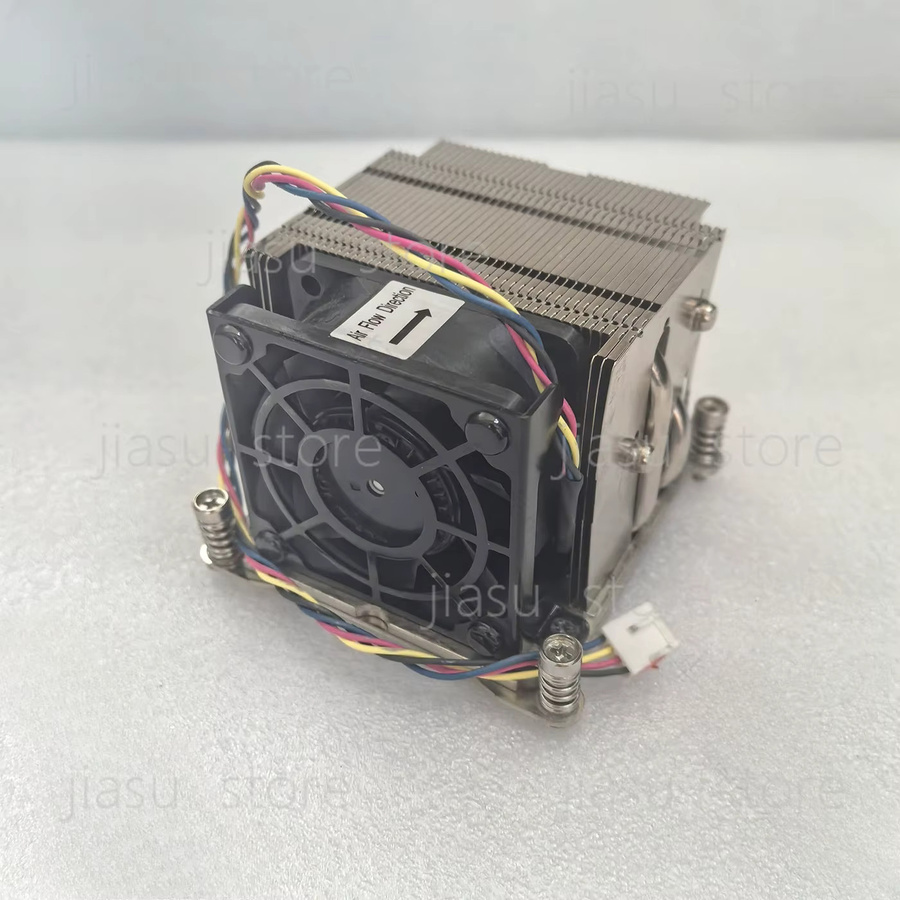 Aktiver 2U CPU-Kühler für Intel LGA 2011 Sockel, kompatibel mit X79 X99 quadratischen Server-Motherboards, Farbe: Silber/Weiß - Bild 2