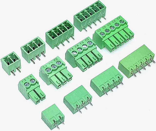 5 Paar PCB-Schraubklemmenblock Stecker Set in Grün, 2-12 Pin Wire Connector für 2,54 mm, 3,5 mm, 3,81 mm und 5,08 mm Pitch - Bild 1