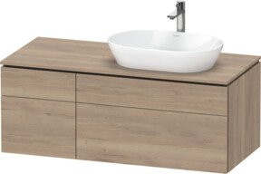 Duravit L-Cube Waschtischunterschrank in Braun Matt mit Türen und Schubladen, Wandmontage, B/T/H: 122 x 55 x 48,2 cm - Bild 1