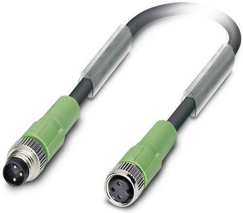 Phoenix Contact 1500237 Sensor-Aktor-Steckverbinder M8 Stecker gerade und Buchse gerade, 3-polig, grau-grün, Kabellänge: 2,00 m - Bild 1