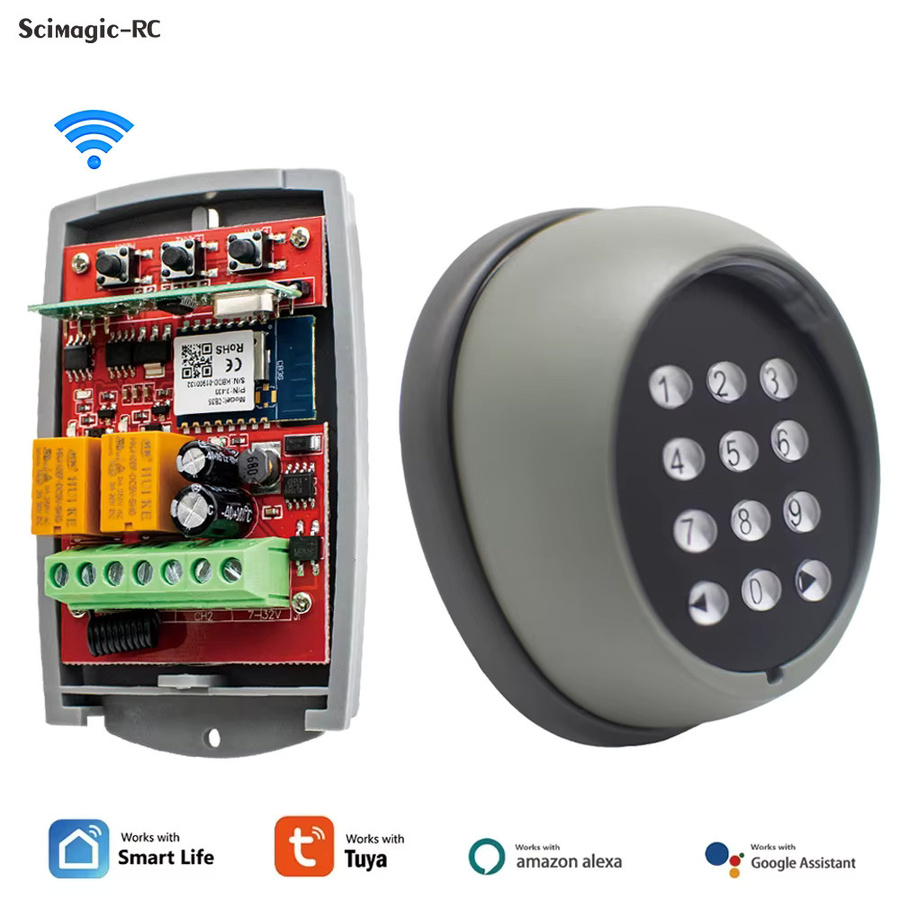 Tuya App Fernbedienung mit Wireless Remote Keypad und 2CH WIFI Empfänger für RF 433MHz Rolling Code Garage Opener - Bild 3