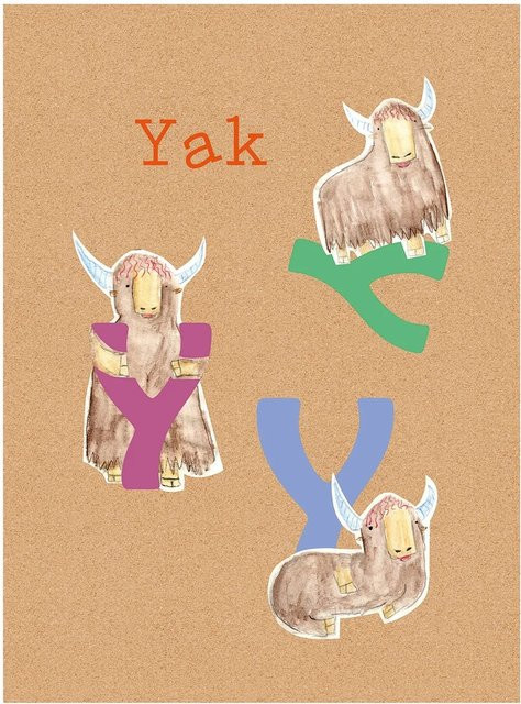 Komar Wandbild ABC Animal Y Paper Poster Multicolor Breite: 40 cm, Höhe: 50 cm - Bild 1