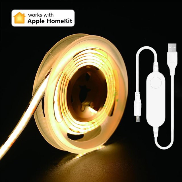 CENFAYA COB LED-Streifenlicht mit Apple HomeKit und Siri Sprachsteuerung, USB 5V, dimmbar, Weiß - Bild 1