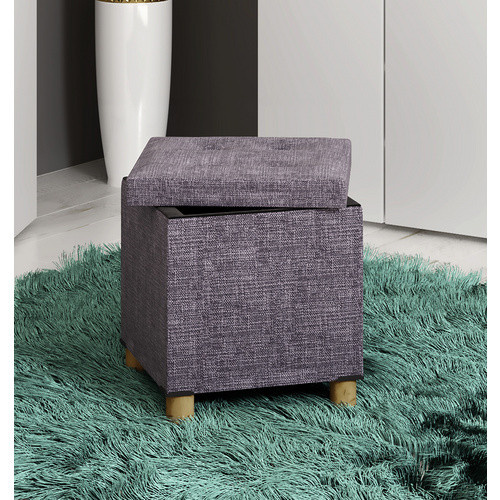 VCM Stoff Sitztruhe Sizos M Aufbewahrungsbox und Sitzhocker in Anthrazit Schwarz, H x B x T: 40 x 38 x 38 cm - Bild 4