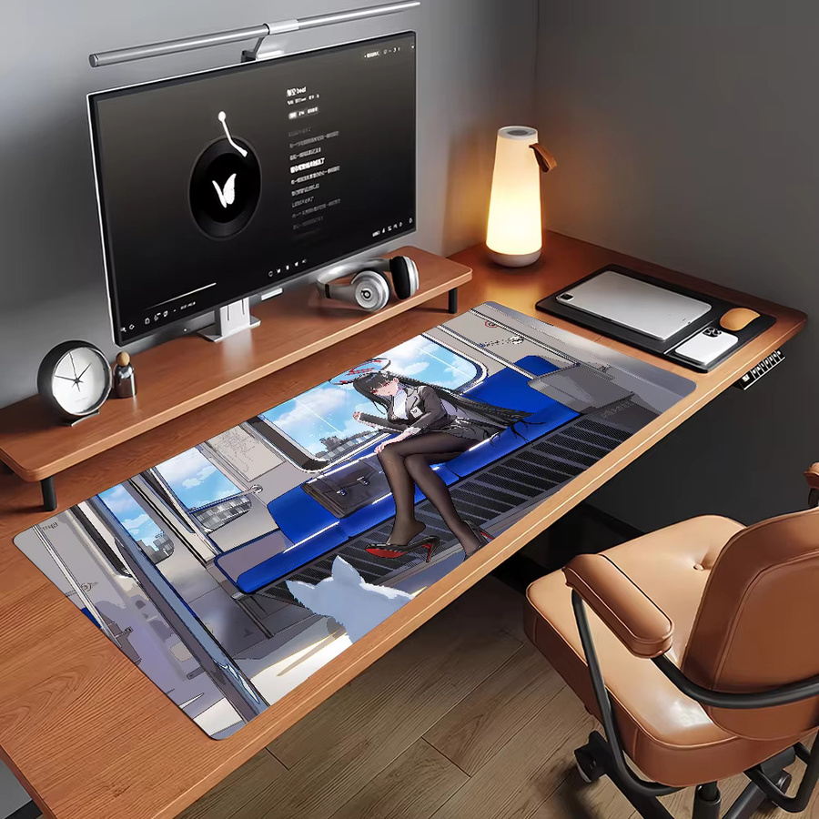 Blue Archive Tsukatsuki Rio XXL Gaming Mauspad in Multicolour, rutschfeste Schreibtischunterlage aus Gummi für PC und Laptop - Bild 5