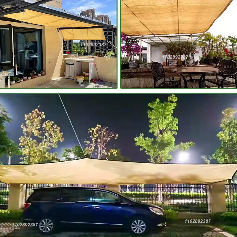 GFDYML Sonnenschutznetz aus HDPE in Beige mit UV-Schutz für Garten, Pergola und Schwimmbad - Bild 5