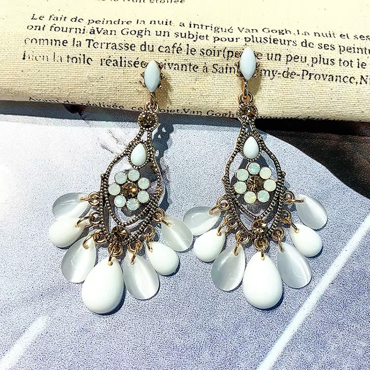 DREJEW Ohrringe, Vintage, Kristall, Gold, Damen - Bild 3