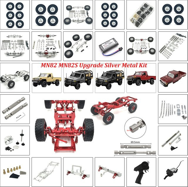 MN MN82S Silber Metall 4WD Off-road Track Fernbedienung Spielzeug Auto - Bild 1