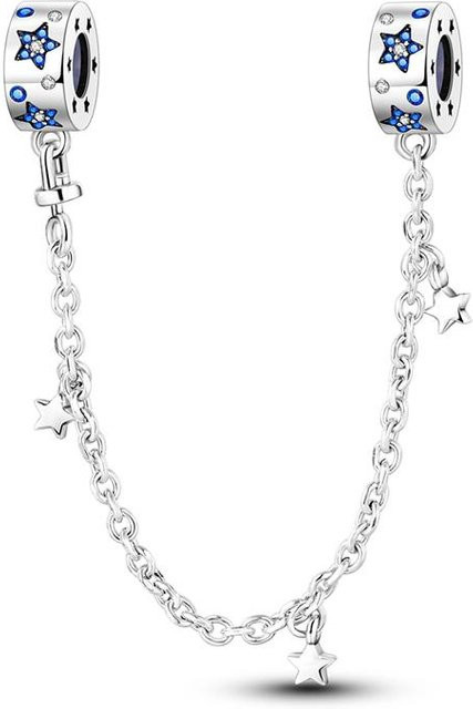 Sicherheitskette 925 Silber, Perle, Zirkonia, Damen - Bild 1