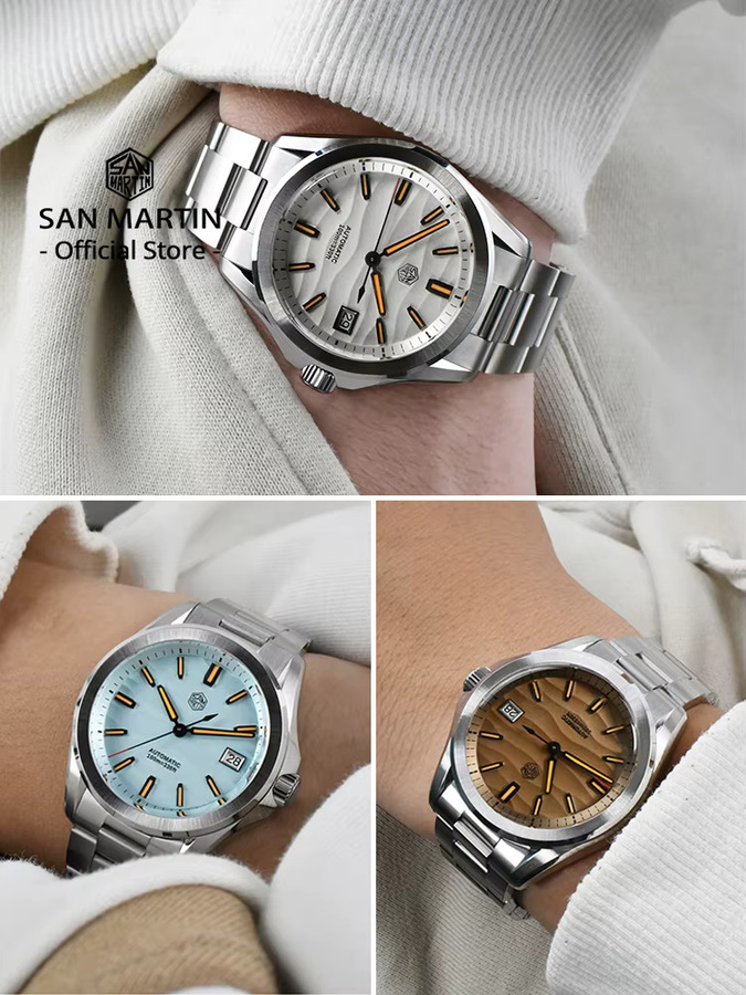 San Martin Armbanduhr, Automatik, Edelstahl, Orange, 39 mm, Herren - Bild 3
