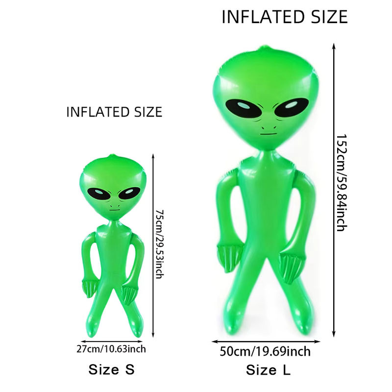 Aufblasbarer Jumbo-Alien aus Kunststoff als grüne Partydekoration für Geburtstag und Halloween - Bild 2
