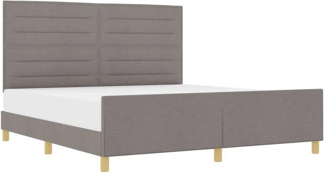 vidaXL Bettgestell mit Kopfteil in Taupe, Stoff, B/T: 180 x 200 cm - Bild 1