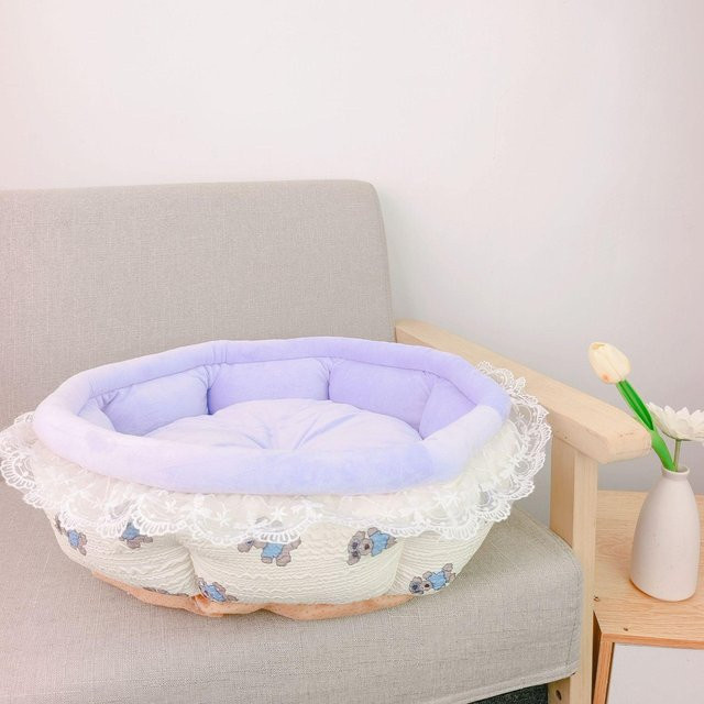 Haustiernest aus Spitze in Weiß von Household supplies MH für Katzen und kleine Hunde, Durchmesser: 48 cm - Bild 1