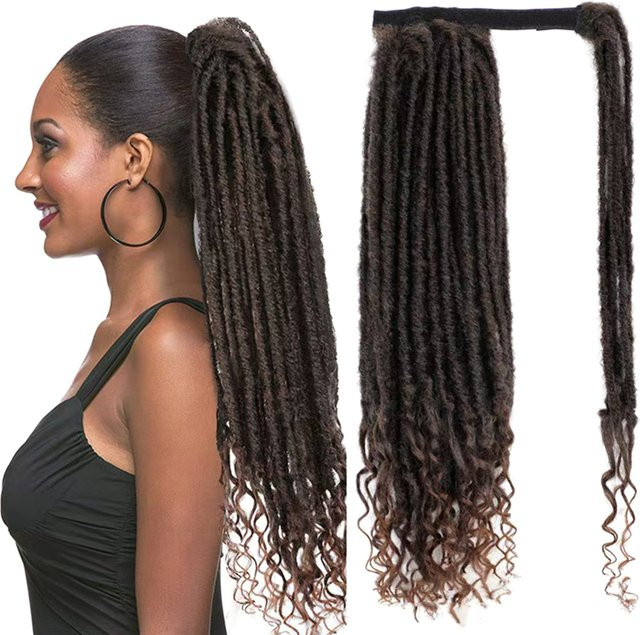 URmeili Clip-in Dreadlock-Ponytail-Extensions Faux Locs, Damen - Bild 1