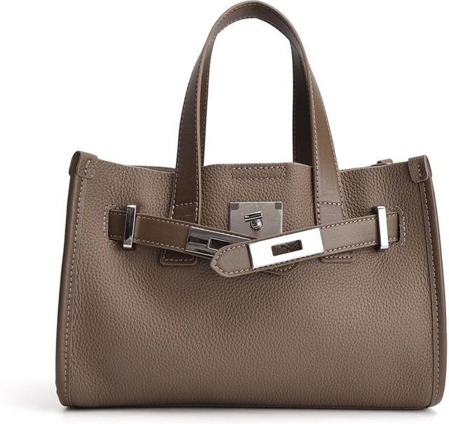 Schultertasche Leder, graue Crossbody Handtasche, Damen, 25x6x19cm - Bild 1