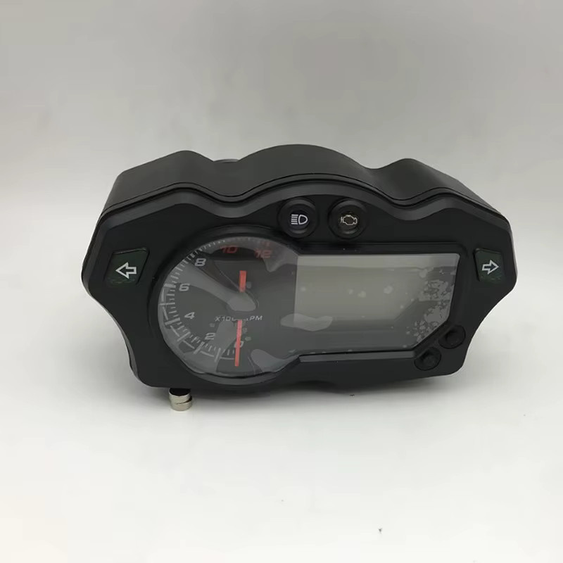MotoQueen Digitales LCD Motorrad Tacho mit mechanischem Design und 7-farbig umschaltbarer Beleuchtung in Schwarz - Bild 4