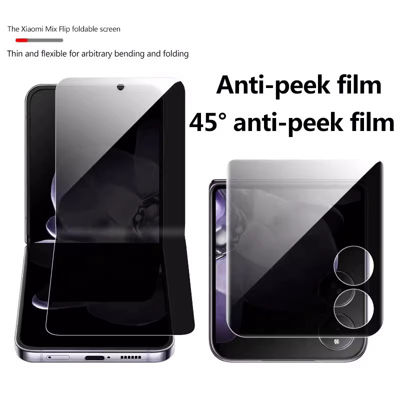 2-in-1 Privacy Anti Spy Schutzfolien-Set für Xiaomi Mix Flip 2 mit interner Folie und vorderer weicher TPU-Hydrogel-Schutzfolie, transparent - Bild 2