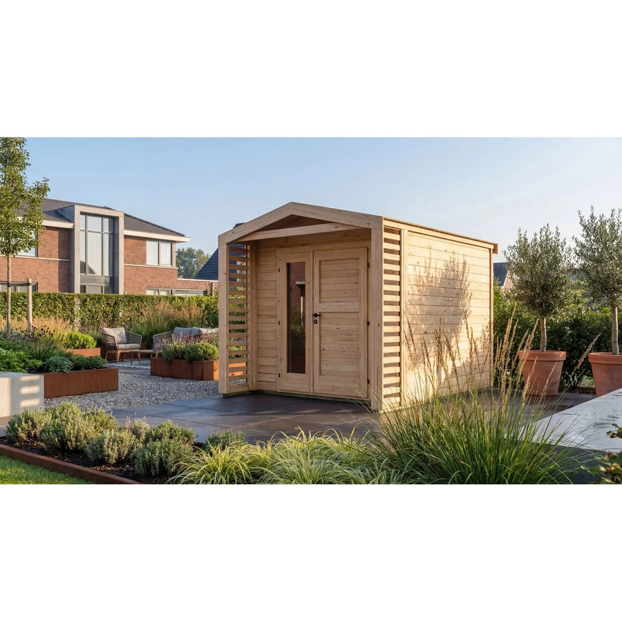Weka Holz-Gartenhaus Killarney mit Satteldach in Natur Braun, B: 313 cm, T: 261 cm, H: 241 cm - Bild 2