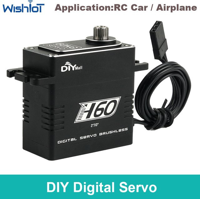 wishiot Digitalservo, Metallgetriebe, 60 kg Drehmoment, Schwarz - Bild 1
