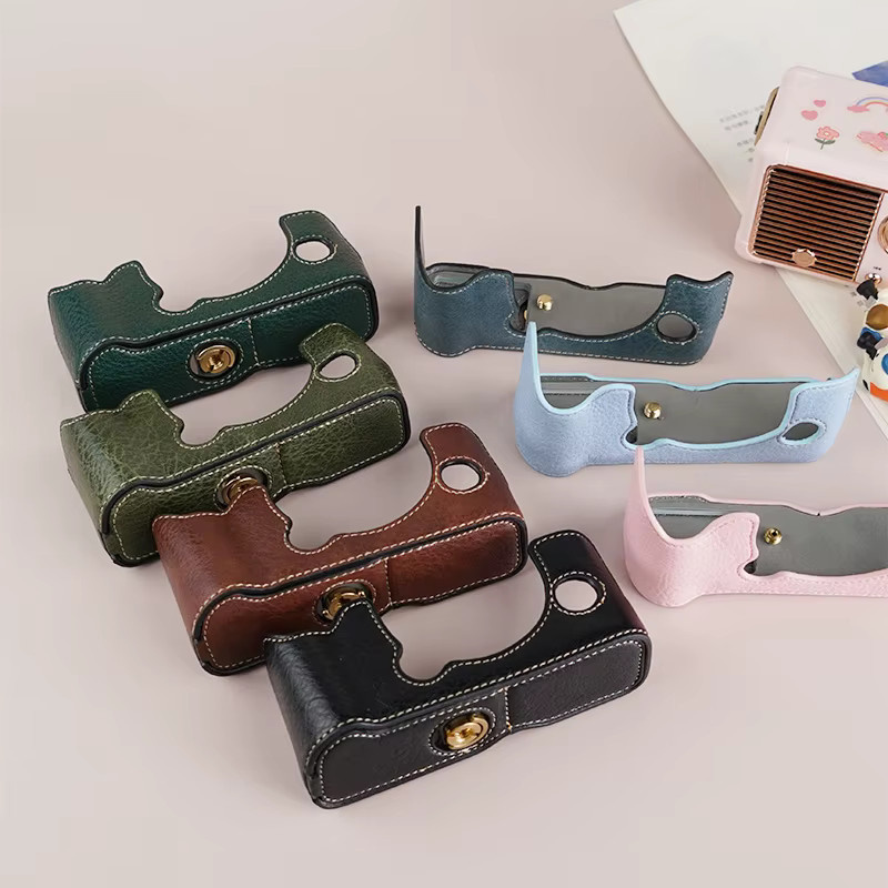 Fujifilm Kamera-Halbtasche im Retro-Litschi-Muster für XT10, XT20, XT30 und XT30II in Grün - Bild 4