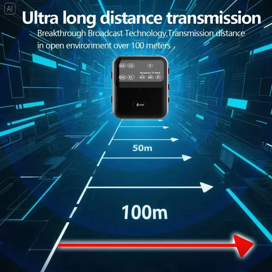 kebidumei Bluetooth 6.0 Audioempfänger und Sender in Schwarz mit AAC, aptX-LL/HD/AD, LC3 und Mikrofon für Wireless Stereo Musik - Bild 4