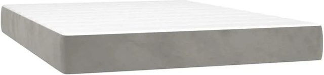 vidaXL Taschenfederkernmatratze aus Samt in Hellgrau, B/T/H: 140 x 210 x 20 cm - Bild 1