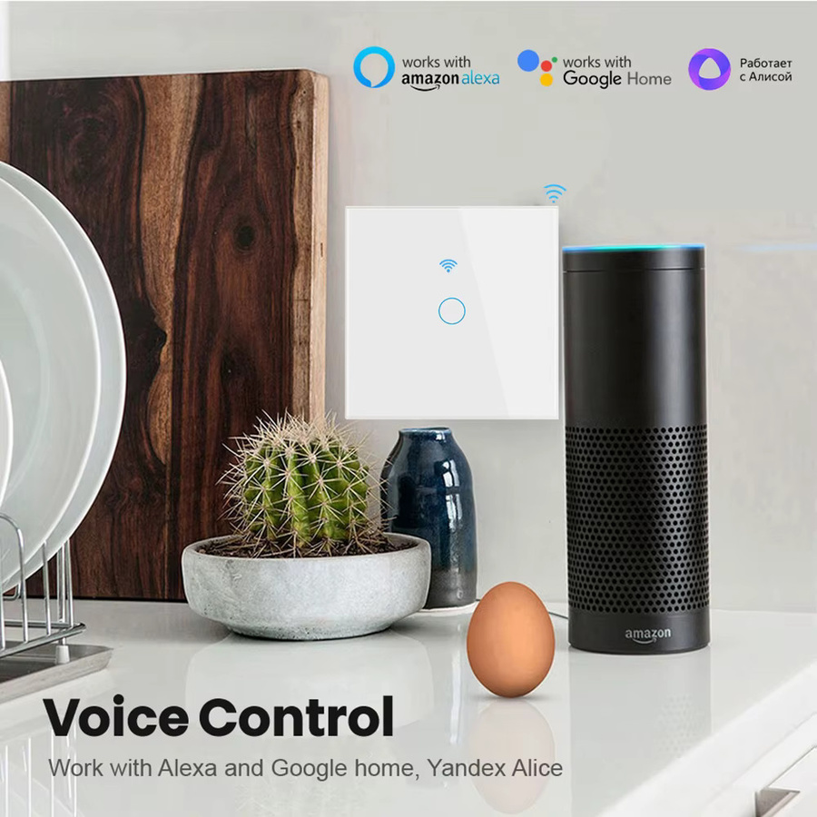 BONDA Smart Switch Wifi RF 433 Tuya-Steuerung für Alexa und Google Home, Touch-Schalter in Weiß, 86er Format - Bild 3