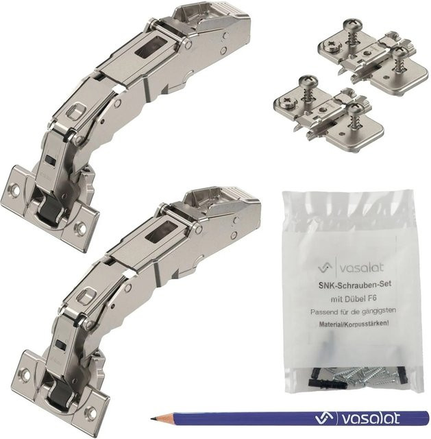 Blum Clip Top Blumotion Weitwinkelscharniere Set mit Platten, 155 Grad, zum Anschrauben, Nickel Plated, Silber - Bild 1