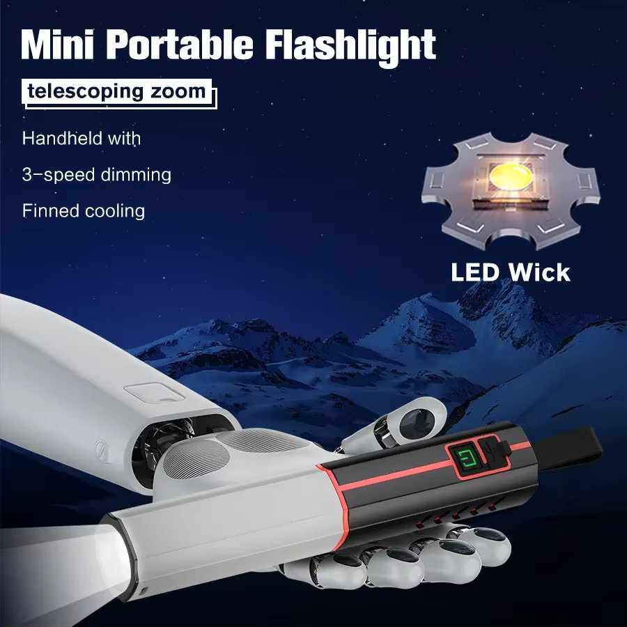 BALDR AH29 LED Taschenlampe wiederaufladbar mit Zoom und großer Reichweite in Schwarz - Bild 2