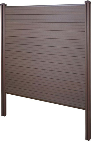 MCW WPC-Sichtschutz Savoie Basiselement als Windschutz Zaun in Braun, Höhe: 195 cm