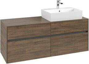 V&B Waschtischunterschrank Collaro in Arizona Oak mit Waschbeckenanschluss rechts, B/T/H: 140 x 54,8 x 50 cm - Bild 1