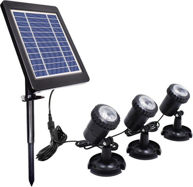 TOMTOP JMS Solar-LED-Poolbeleuchtung mit 3 Leuchtmitteln in Warmweiß, wasserdicht für Garten, Teich und Gehweg - Bild 1