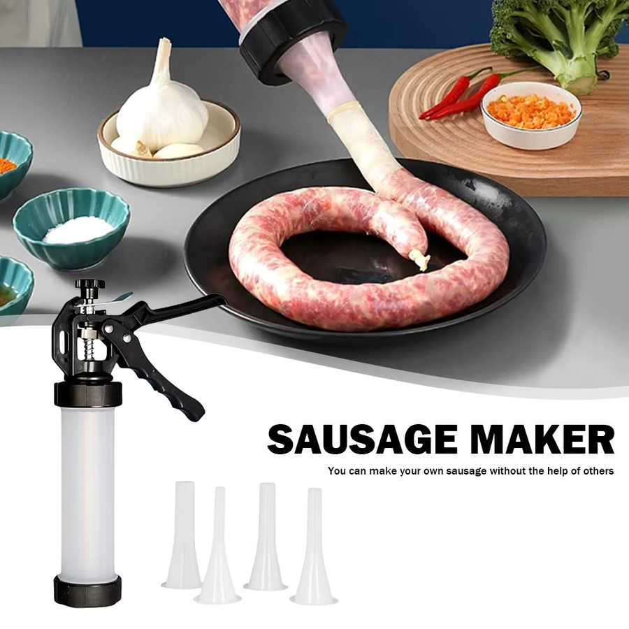 Manuelle Wurstfüllmaschine APWIKOGER aus Kunststoff für hausgemachte Wurst und Salami, Breite: 36,0 cm, Tiefe: 8,0 cm - Bild 5