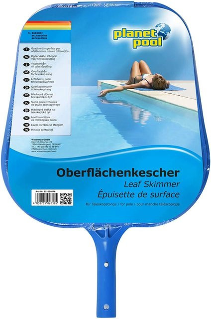 Planet Pool Oberflächenkescher in Blau für Teleskopstangen aus Aluminium und Kunststoff - Bild 1