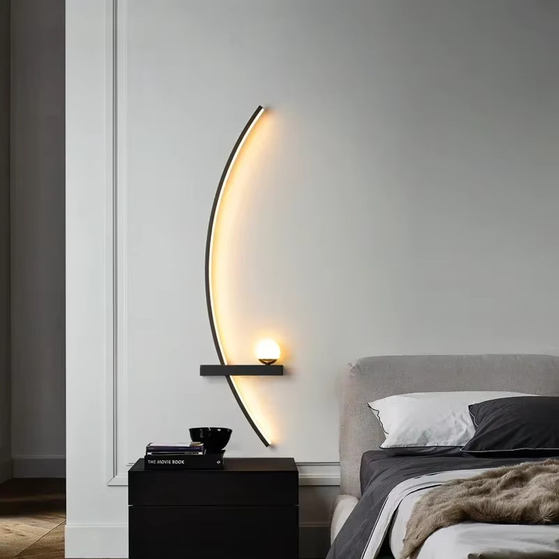 Sanoni Moderne LED-Wandlampe Minimalistische Streifen-Wandleuchte mit integriertem LED für Schlafzimmer und Wohnzimmer - Bild 2