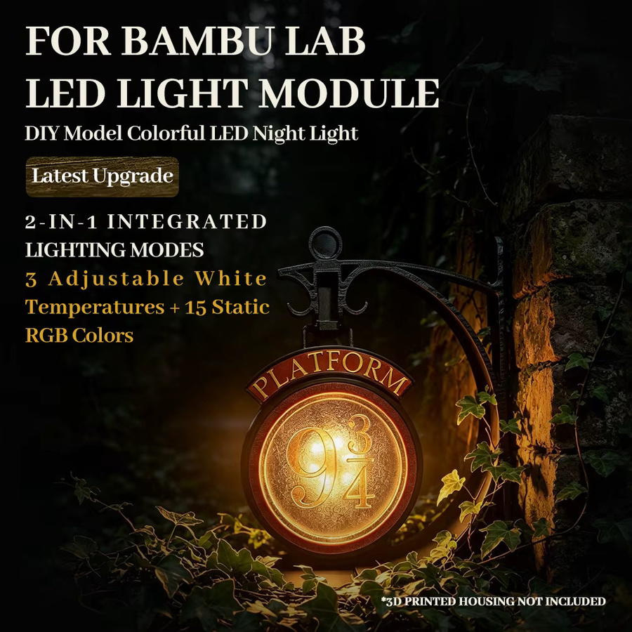 Sprouture Lab Hochleistungs-LED-Lampen-Kit 001 für BambuLab DIY-Modell-Hardware, 3-in-1 Licht-Kit für 3D-Drucker, warmweiß, weiß/mehrfarbig - Bild 3