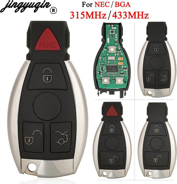 Jingyuqin GQ4-53T Fernbedienung für Mercedes Benz Controller Jahr 2000, Auto Schlüssel 315MHz/434MHz mit NEC und BGA, Farbe: Schwarz - Bild 1