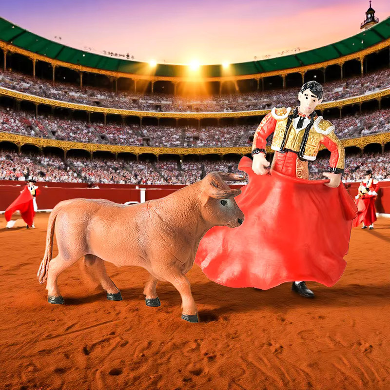 Oenux Stierkampf-Cowboy Actionfiguren, Tiere, Kunststoff, Bunt - Bild 5