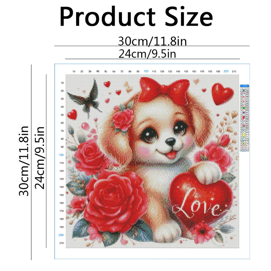 Evershine Kreuzstich-Bastelset Hund als Handarbeit-Stickerei in Multicolour, 11 CT Leinwand, B/H: 30 x 30 cm - Bild 2