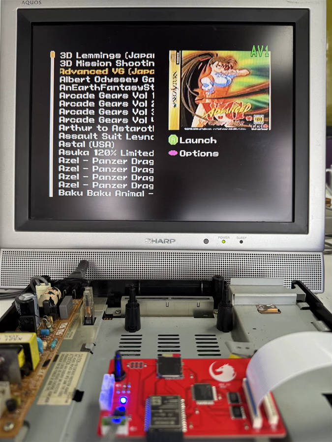 Fenrir Modularer Chip mit 3D-Druckhalterung und ODE-Platine für Saturn XStation SAROO PHOEBE RHEZ Wuxi OED/CD Switcher SS MODE in Rot - Bild 4