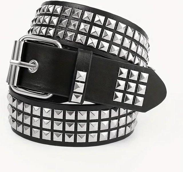 Gürtel Metall, schwarz, Unisex - Bild 1