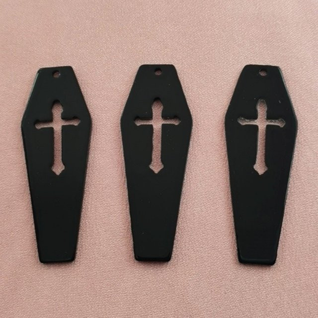 Sargkreuz-Anhänger Acryl, Schwarz, Unisex - Bild 1