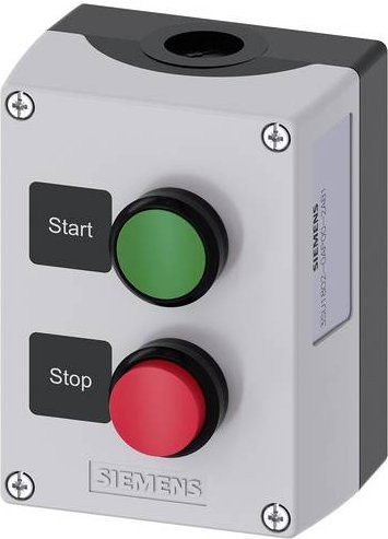 Siemens Gehäuse für Befehlsgeräte Pushbutton aus Kunststoff in Grau, Grün und Rot - Bild 1