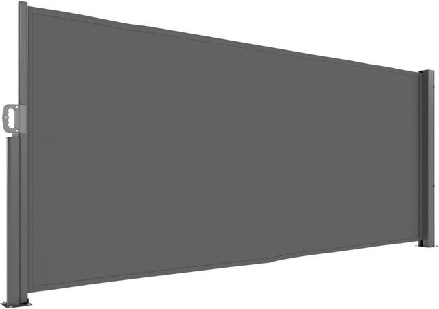 Outsunny Seitenmarkise aus Polyester in Dunkelgrau mit Aluminiumgestell, B/H/L: 100 x 140 x 300 cm - Bild 1