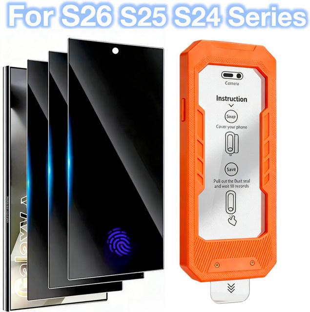 3er-Pack miaotiemo Anti-Spy Displayschutz aus gehärtetem Glas für Samsung Galaxy S26 S25 S24 Ultra Plus Edge, transparent, 9H Härtegrad, staubfrei und fingerabdruckresistent - Bild 1