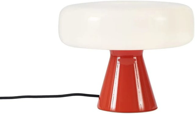 QAZQA Retro-Tischleuchte in Rot mit weißem Drehknopf - Bild 1
