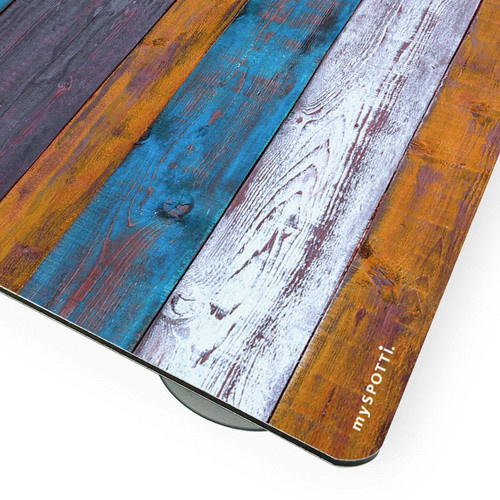 mySPOTTI Mini-Spritzschutz Wainscot aus Aluverbund in Holzoptik, Farbe: Multicolour/Türkis, Breite: 59,0 cm, Höhe: 41,0 cm - Bild 2