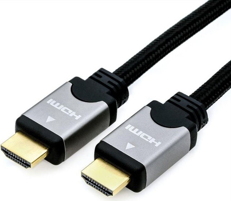 Roline HDMI High Speed Anschlusskabel mit Ethernet, 4K UHD, Schwarz/Silber, Länge: 5,00 m - Bild 2
